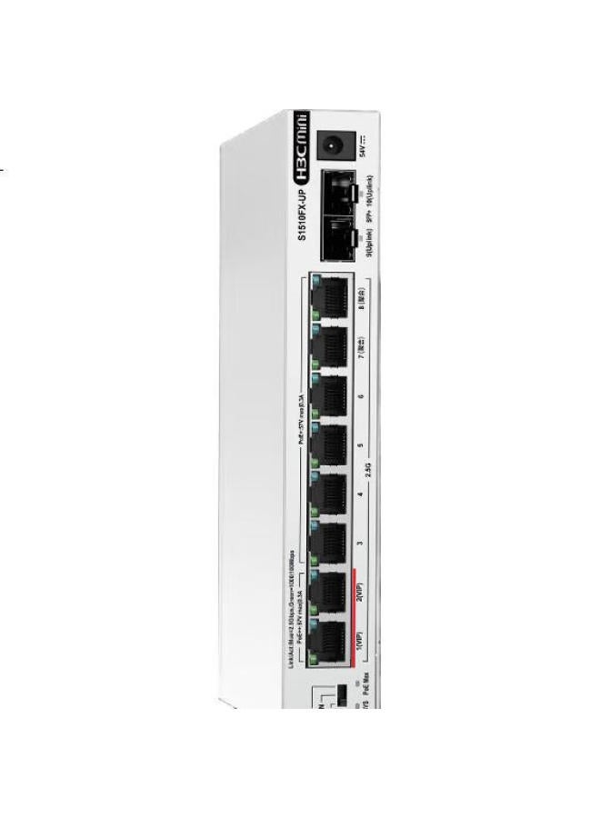 H3C S1510Fx-Up 2.5G Poe Switch 8 Ports 2.5G Ethernet Ports + 2 10G Sfp+ Ports Wifi 7 Compatible Support Port Aggregation Network Hub Splitter - Image 2