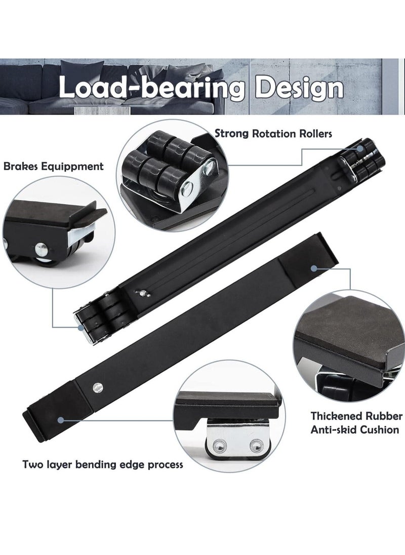 ELTRAZONE Universal Extendable Furniture Appliance Rollers with 24 Rollers & Brakes – Heavy-Duty Mover Tools for Washing Machines, Refrigerators, Dryers, 600 lb Capacity, Strong Base, Bearing Support  - Image 2