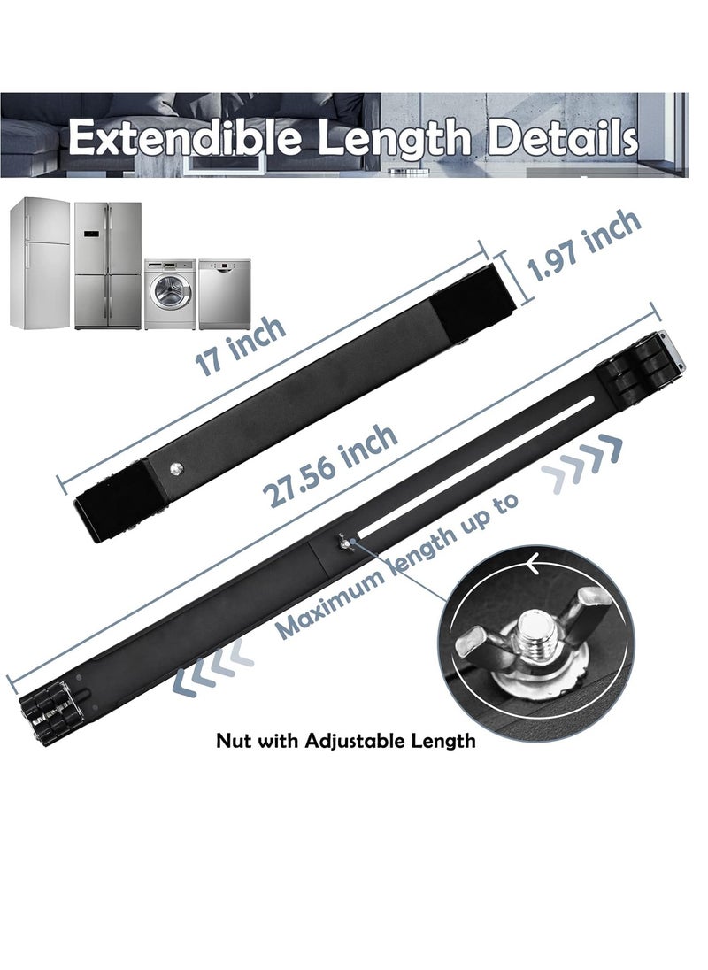 ELTRAZONE Universal Extendable Furniture Appliance Rollers with 24 Rollers & Brakes – Heavy-Duty Mover Tools for Washing Machines, Refrigerators, Dryers, 600 lb Capacity, Strong Base, Bearing Support  - Image 4