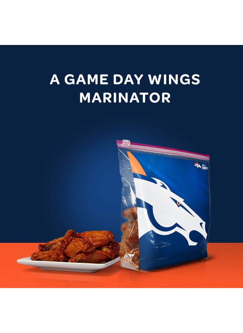 Ziploc Ziploc Slider Storage Gallon Bag Great for Grabandgo Snacking Tailgating or homegating 20 Count NFL Denver Broncos  - Image 4