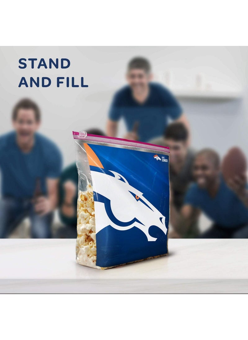 Ziploc Ziploc Slider Storage Gallon Bag Great for Grabandgo Snacking Tailgating or homegating 20 Count NFL Denver Broncos  - Image 3