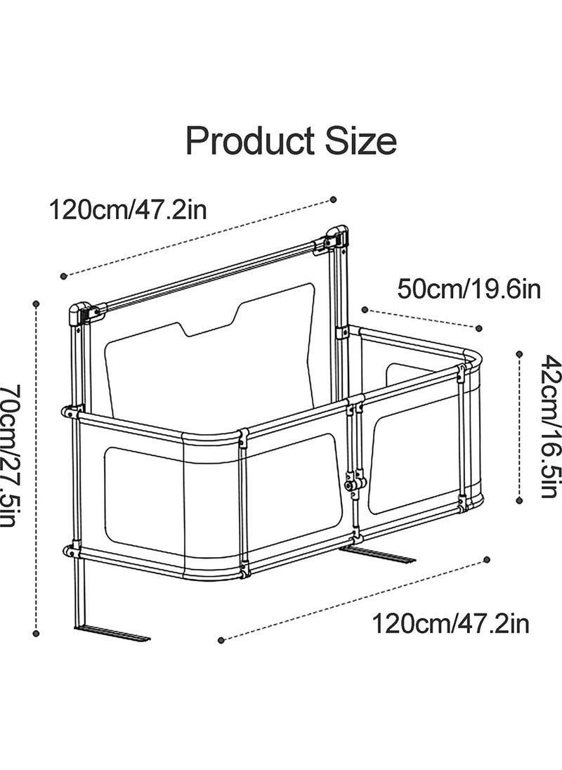 Rock Pow - Co-sleeping cot baby cot cot bed cribs 120 x 50 cm baby moses basket height adjustable on both sides kinderkraft co-sleeping with mosquito net breathable mesh window for infants/newborn - Image 1