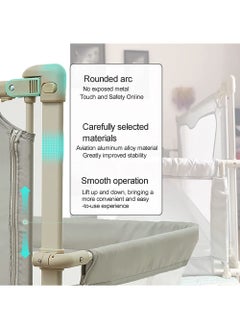 Rock Pow Co-sleeping cot baby cot cot bed cribs 120 x 50 cm baby moses basket height adjustable on both sides kinderkraft co-sleeping with mosquito net breathable mesh window for infants/newborn  - Image 5