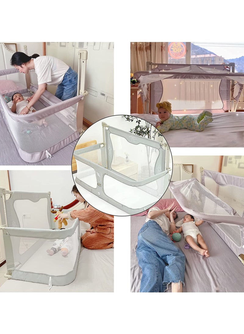 Rock Pow - Co-sleeping cot baby cot cot bed cribs 120 x 50 cm baby moses basket height adjustable on both sides kinderkraft co-sleeping with mosquito net breathable mesh window for infants/newborn - Image 1