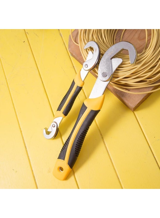 Deli Bent Wrench 2-Piece Set – Stainless Steel, Self-Clamping Design for 9–32mm Bolts, Anti-Slip Teeth, Heavy-Duty Fastener Tool Kit – DE-EDL932-2 - Image 4