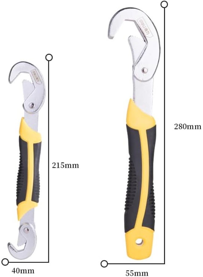 Deli Bent Wrench 2-Piece Set – Stainless Steel, Self-Clamping Design for 9–32mm Bolts, Anti-Slip Teeth, Heavy-Duty Fastener Tool Kit – DE-EDL932-2 - Image 2