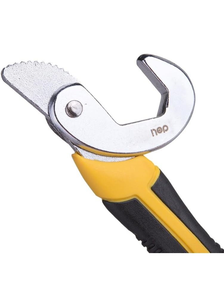 Deli Bent Wrench 2-Piece Set – Stainless Steel, Self-Clamping Design for 9–32mm Bolts, Anti-Slip Teeth, Heavy-Duty Fastener Tool Kit – DE-EDL932-2 - Image 3