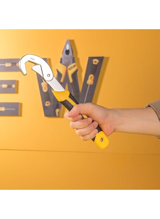 Deli Bent Wrench 2-Piece Set – Stainless Steel, Self-Clamping Design for 9–32mm Bolts, Anti-Slip Teeth, Heavy-Duty Fastener Tool Kit – DE-EDL932-2 - Image 5