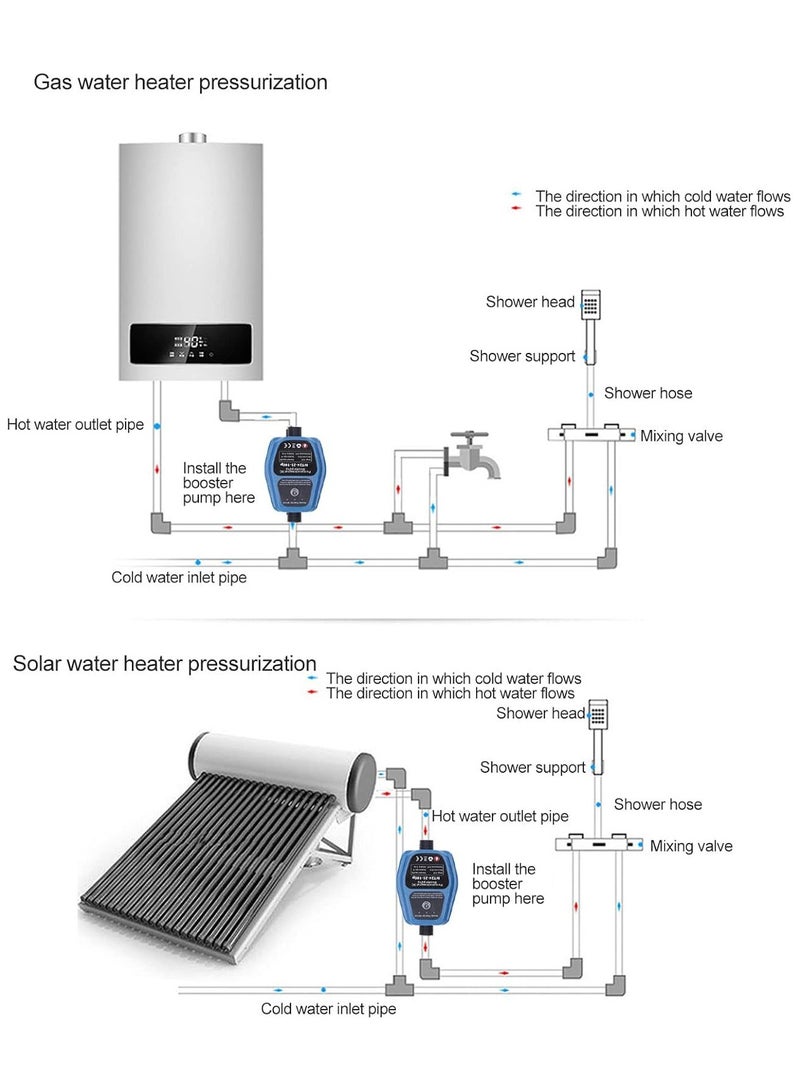 KADIP Water Booster Pump, 24V Automatic Shower Water Pressure Booster Pump, 25L/min150W Portable Water Booster Pump Household with Flow Switch for Bathroom Shower/Kitchen/Toilet/Garden - Image 3
