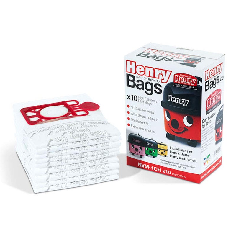 Numatic Numatic NVM-1CH Numatic Henry and James Cleaner Bags, Pack of 10  - Image 1