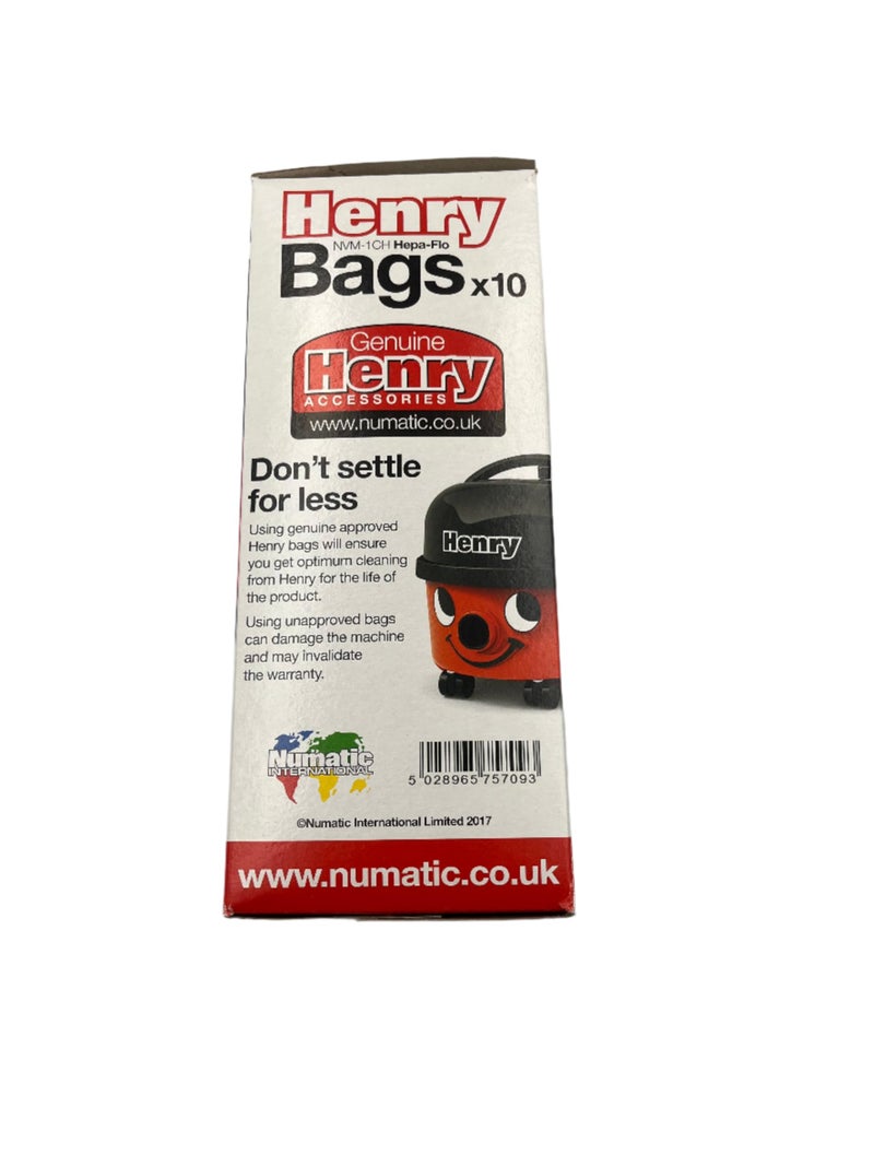 Numatic Numatic NVM-1CH Numatic Henry and James Cleaner Bags, Pack of 10  - Image 5