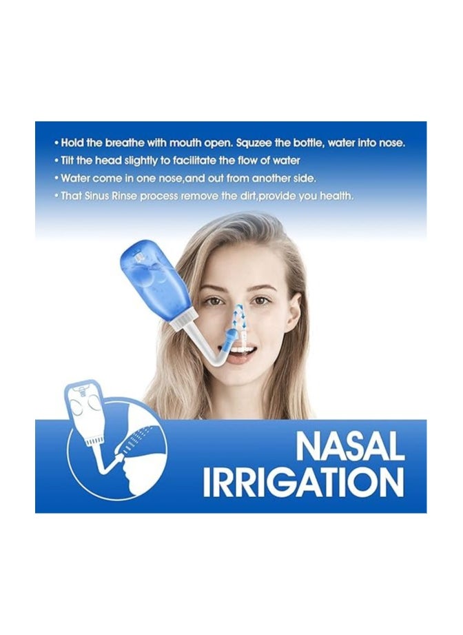 ووتر بالس زجاجة غسل الأنف Neti Pot سعة 300 مل – نظام ري للغسل الأنفي خالي من BPA للبالغين والأطفال، منظف أنفي بالضغط لتخفيف الحساسية والعناية اليومية بالجيوب الأنفية，منظف انف  - Image 5