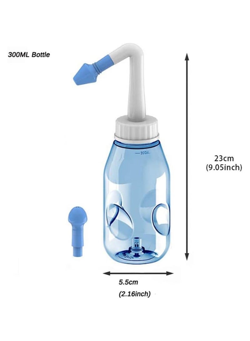 waterpulse 300ml Neti Pot Sinus Rinse Bottle – BPA-Free Nasal Wash Irrigation System for Adults & Kids, Pressure Nasal Cleaner for Allergy Relief and Daily Sinus Care - Image 2