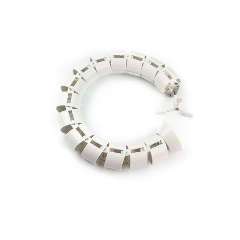Office Desk Cable Management Snake Tube Round White Round White