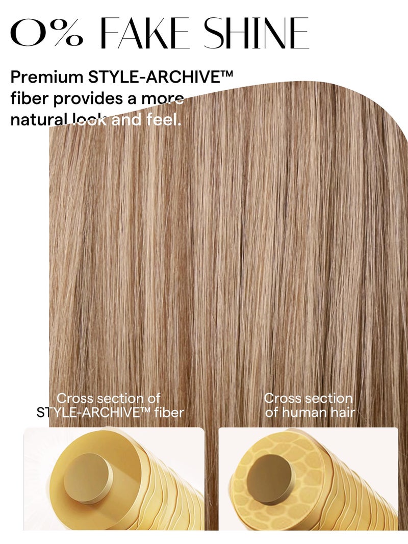 GORGIUS Blonde Bob Wig with Highlights Glueless Straight Short Synthetic Lace Front Wigs For Women Pre Cut Pre Plucked Side Part Hairline 12 Inch - Image 3