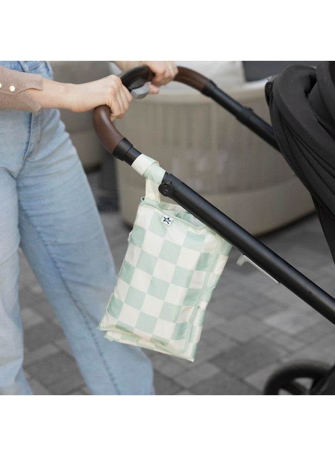 Tiny Twinkle Portable Diaper Changing Pad-Foldable Waterproof Changing Mat&Portable Changing Pad for Travel,Baby Changing Station with Smart Wipes Pocket&Storage (Sage Checkers) - Image 5