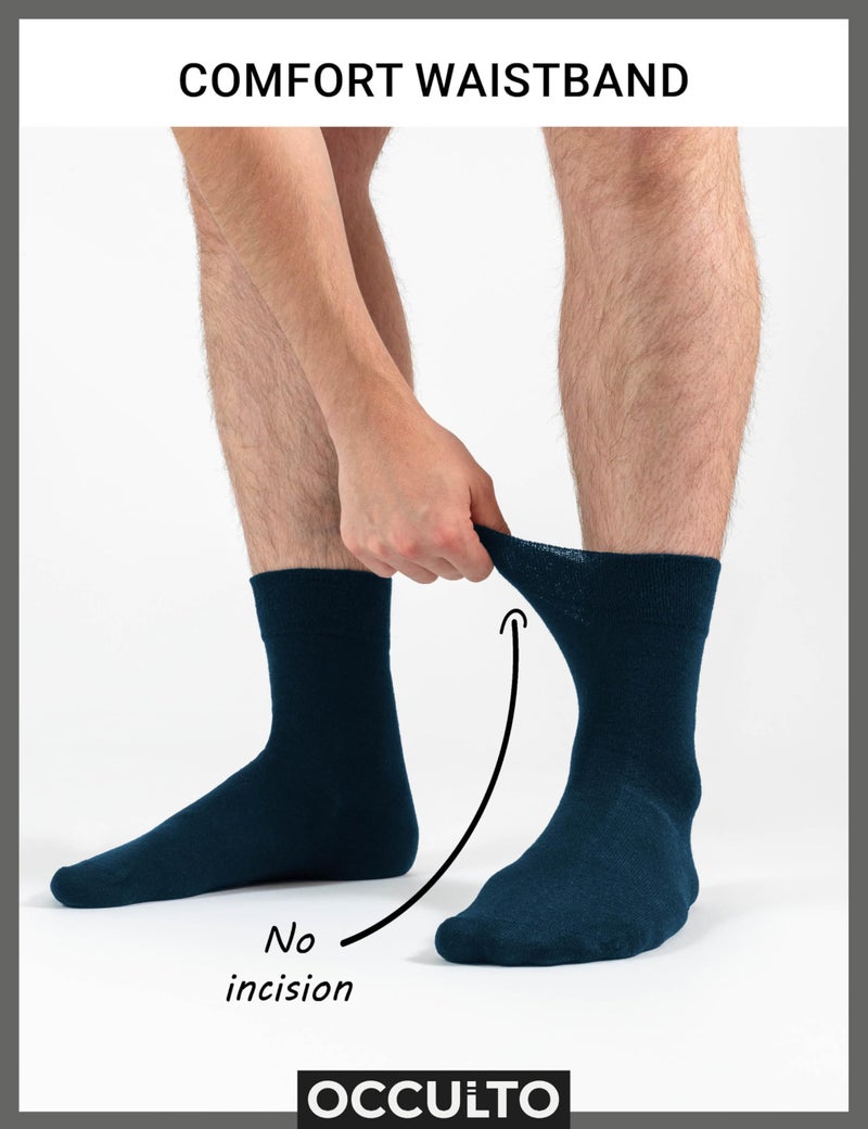Occulto Men 100% Cotton Dress Socks Pack of 10 (model: Ingo) 10 Pairs | Black 10-12 - Image 2