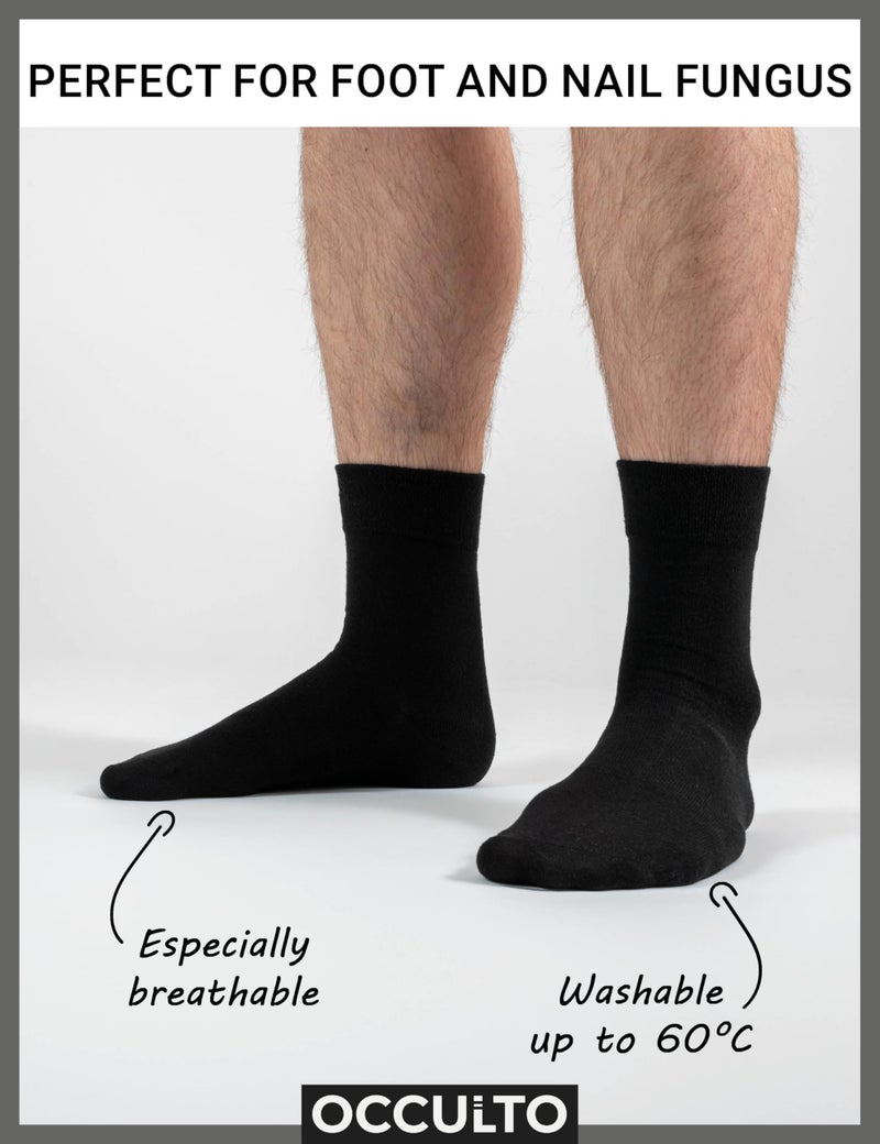 Occulto Men 100% Cotton Dress Socks Pack of 10 (model: Ingo) 10 Pairs | Black 10-12 - Image 5