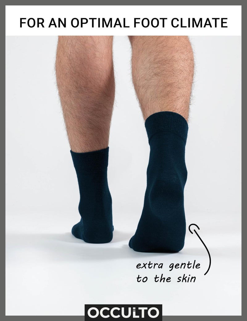 Occulto Men 100% Cotton Dress Socks Pack of 10 (model: Ingo) 10 Pairs | Black 10-12 - Image 4