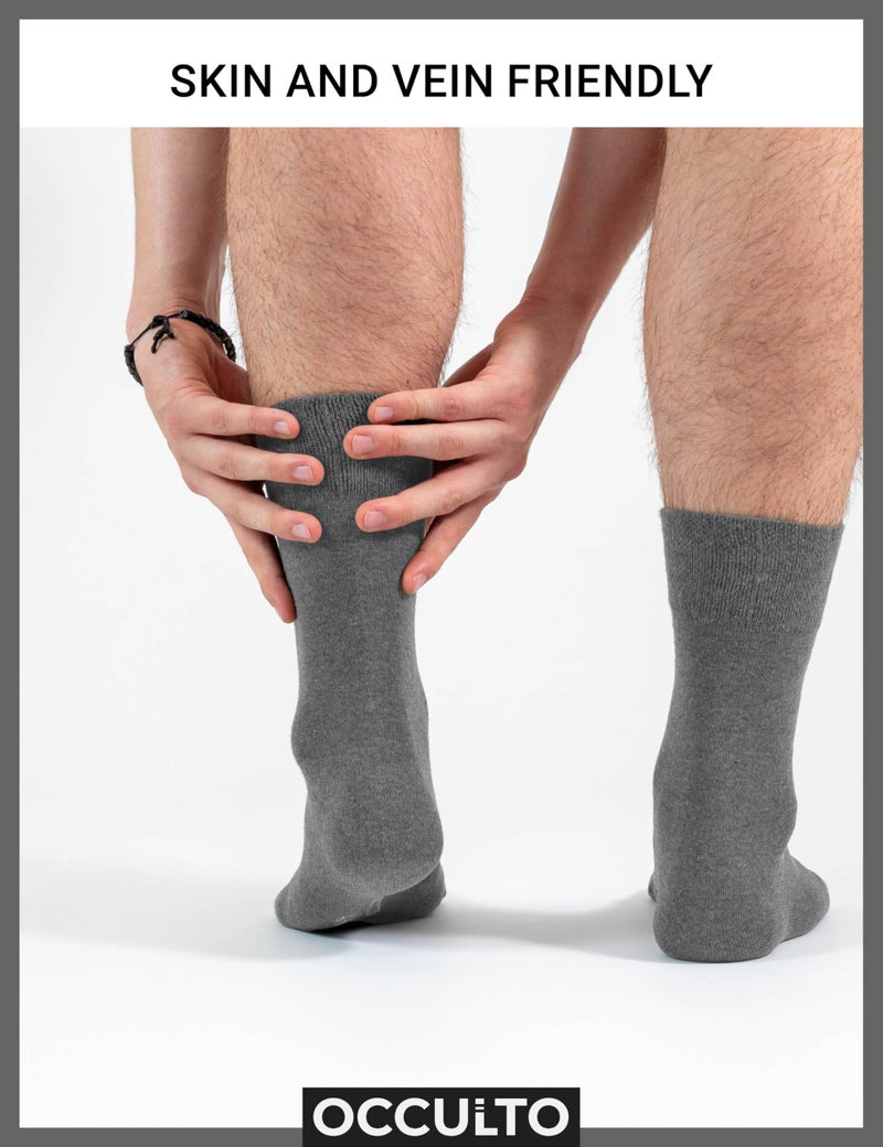 Occulto Men 100% Cotton Dress Socks Pack of 10 (model: Ingo) 10 Pairs | Black 10-12 - Image 3