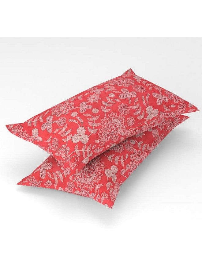 BSB HOME 120 TC Double Floral Bedsheet with 2 Pillow Covers | 110 GSM Soft Brushed Microfiber - Breathable & Wrinkle Free - (86 X 88 Inch, Pink & White) - Image 2