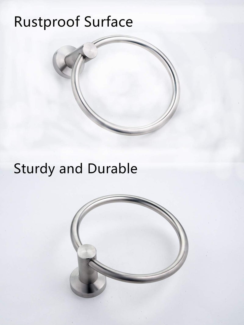 BGL Towel Ring Brushed Nickel, Bath Hand Towel Ring Stainless Steel Round Towel Holder for Bathroom - Image 4