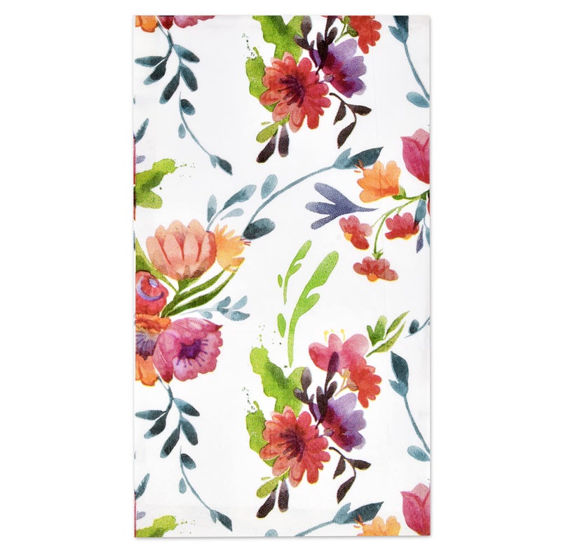 Gift Boutique 100 Watercolor Floral Guest Napkins Disposable Paper Flower Garden Dinner Hand Napkin For Bathroom Powder Room Birthday Party Supplies - Image 1