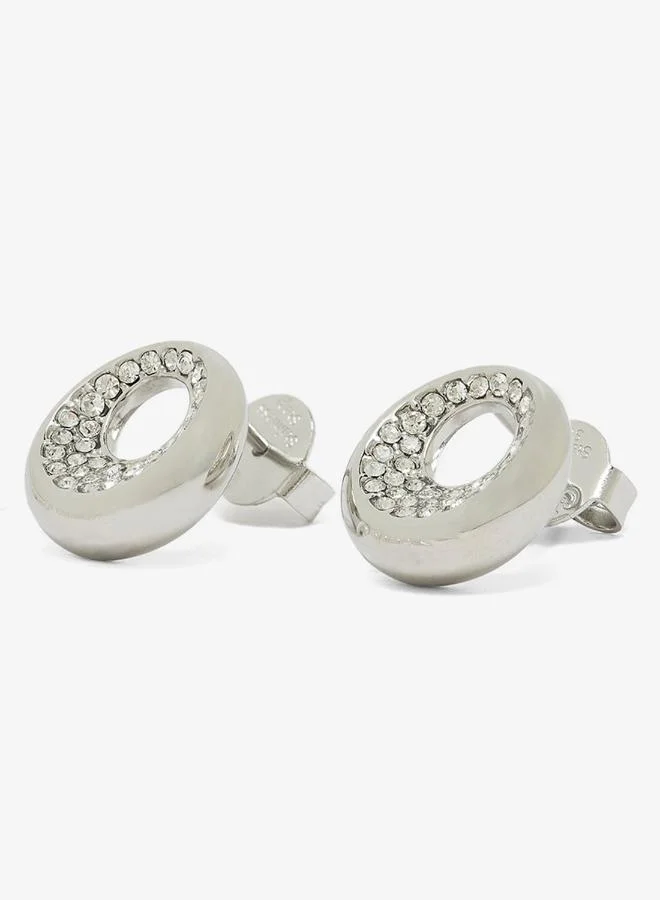 GUESS  12Mm Coin Pave Studs for Women | Best Price UAE