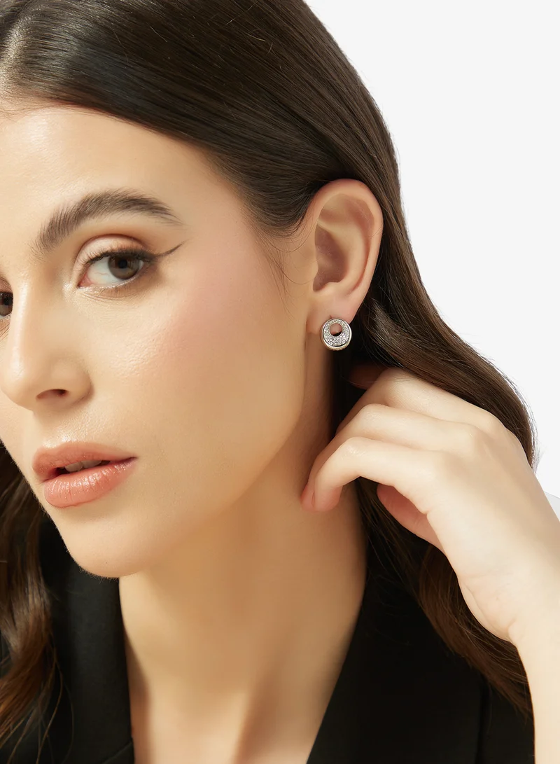 GUESS  12Mm Coin Pave Studs for Women | Best Price UAE