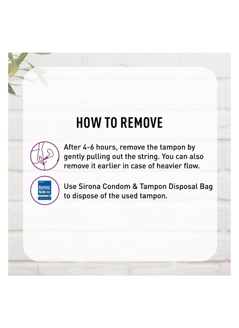 Sirona - Sirona Period Made Easy Tampons - 20 Piece | For Medium & Regular Flow | Biodegradable Tampons | FDA Approved - Image 1