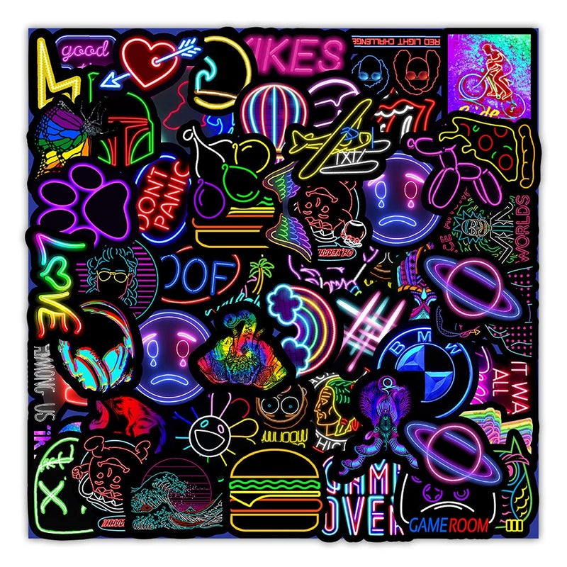 JZS 50 Pcs Waterproof Graffiti Stickers, for Cell Phones Computers Notebooks Mugs Cars Motorcycles Bicycles Decoration (Style B) - Image 1