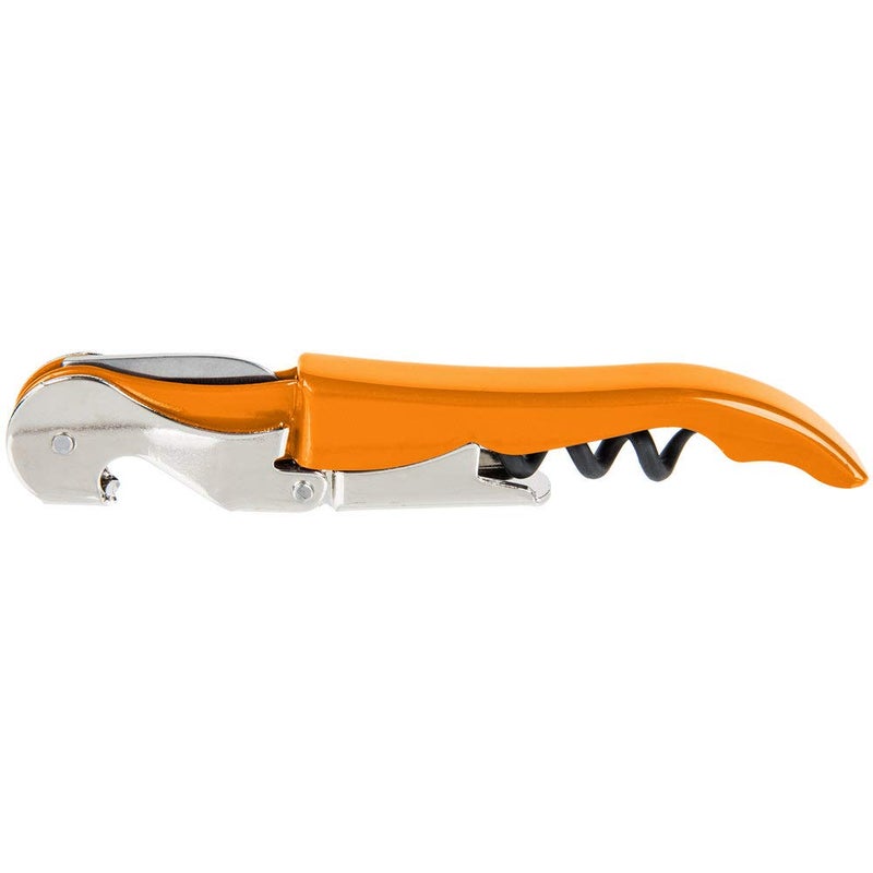Pulltap's Double-Hinged Waiters Corkscrew, Wine Opener and Foil Cutter, Beer Bottle Opener, Orange - Image 2