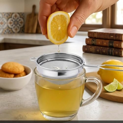 Vipron Stainless Steel Tea Strainer (8cm) – Fine Mesh Chai Chhalni, Coffee Filter, Juice & Oil Strainer with Durable Wire Handle for Smooth Brewing - Image 4