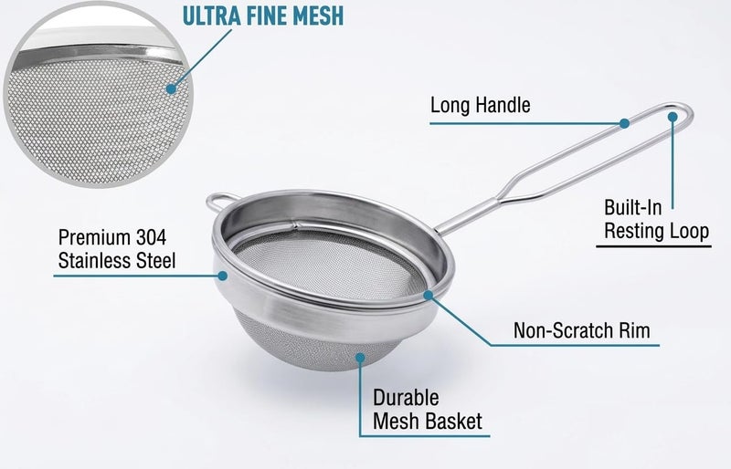 Vipron Stainless Steel Tea Strainer (8cm) – Fine Mesh Chai Chhalni, Coffee Filter, Juice & Oil Strainer with Durable Wire Handle for Smooth Brewing - Image 5