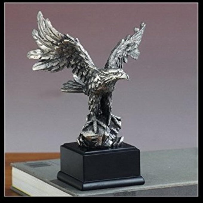 PEWTER EAGLE STATUE SCULPTURE