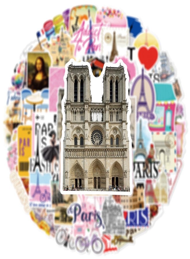 WANVAE 50pcs Paris Vintage Eiffel Tower Stickers for Gril Teen, Waterproof Travel Stickers for Laptop, Water Bottle, Phone, Computer, Skateboard, Bike, Luggage, Notebook, Scrapbook, Guitar, Journal - Image 4