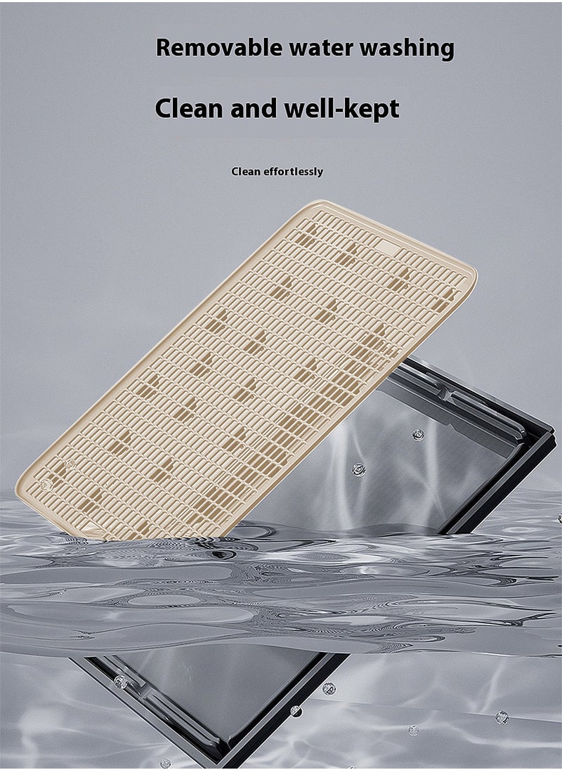 Kidle - Creative Stainless Steel Pet Cat Litter Box Large Capacity Metal Cat Litter Tray With High Wall 50*35*15cm - Image 1