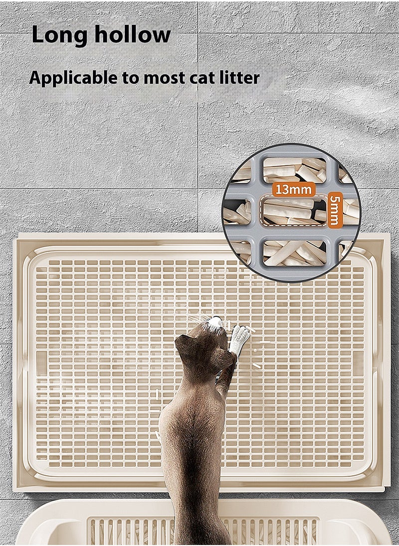 Kidle - Creative Stainless Steel Pet Cat Litter Box Large Capacity Metal Cat Litter Tray With High Wall 50*35*15cm - Image 1