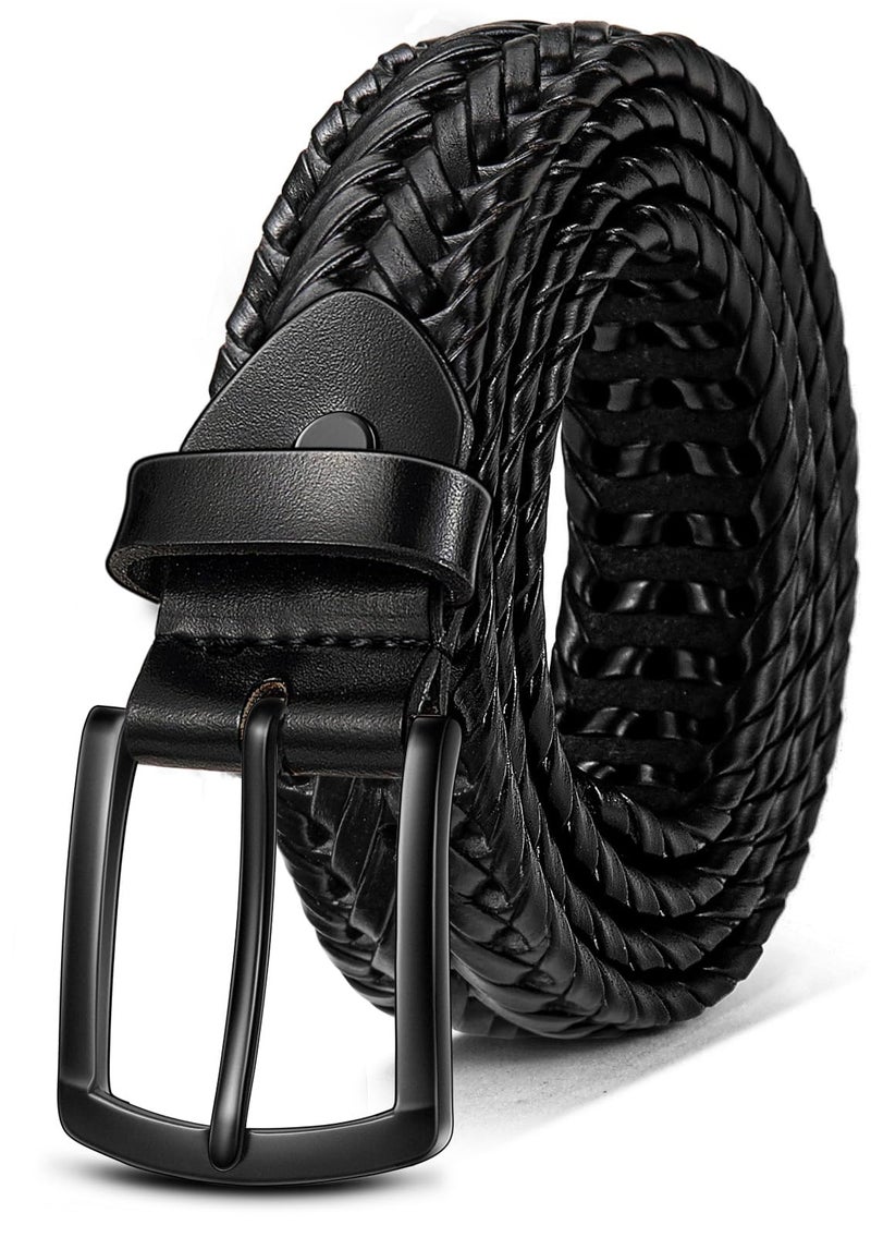 KEMISANT Men Belt, Braided Belt Comfortable For Men Casual Jean Golf 1 3/8"(Black,40"-44" Waist Adjustable) - Image 1