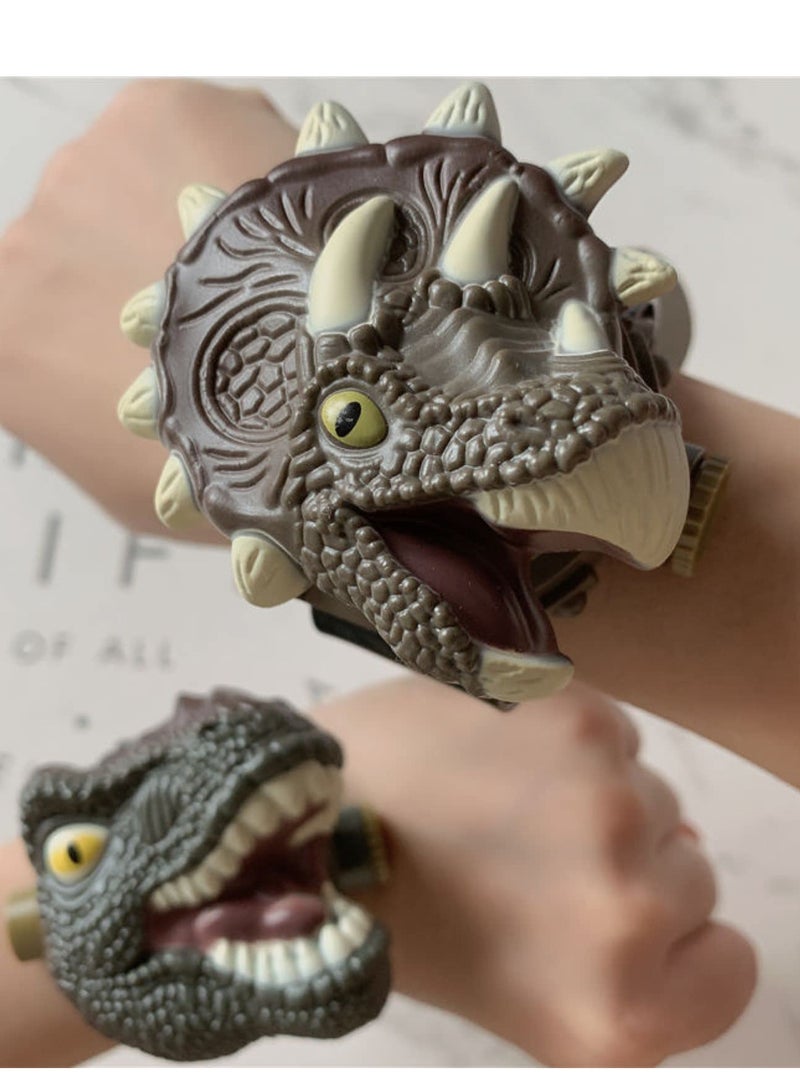 SYOSI Cartoon Watch with 24 Kinds of Dinosaur Projection Pattern Cartoon Children Digital Dinosaur Watch Toy for Boys and Girls Children with Cover Adjustable Date and Time Projector Watch, Triceratops  - Image 3