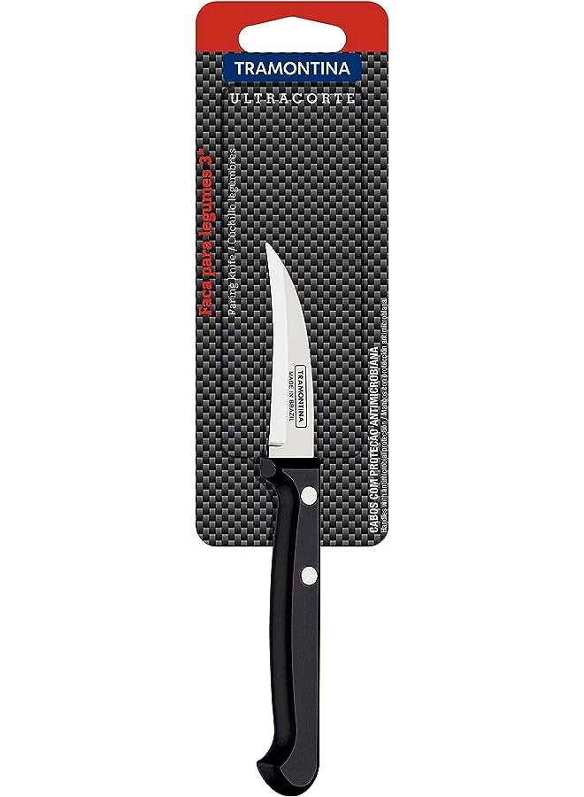 TRAMONTINA Fruits And Vegetables Knife 3 Inches Peeling Knife Antibacterial Handle Stainless Steel Blades Ultracorte - Image 1