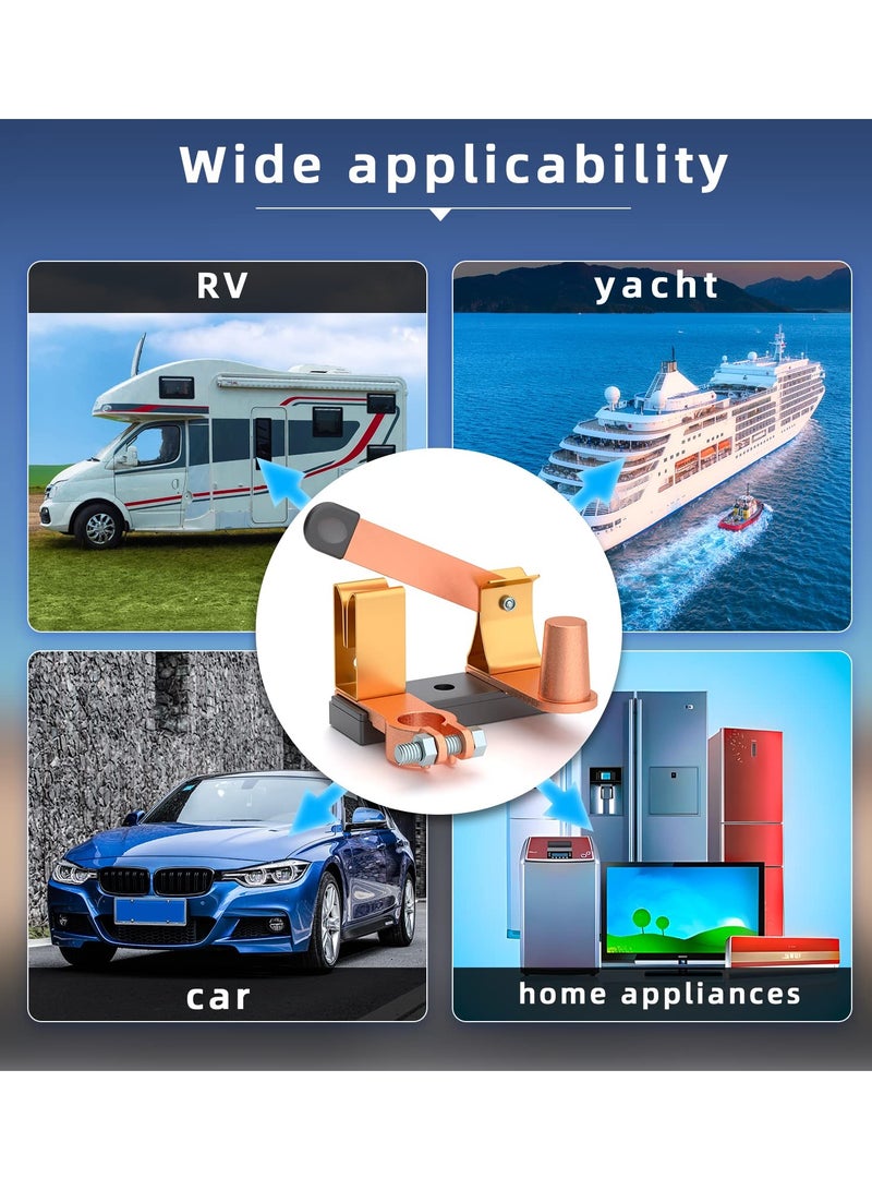 Heavy Duty 12V/24V Battery Disconnect Switch - Knife Blade Cut Off for Auto, RV, Boat & Truck (Vertical Design) - Image 2