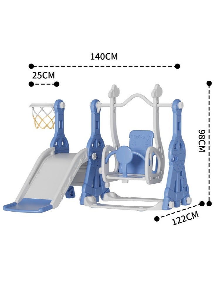 فول جوي مجموعة زحليقة وأرجوحة مع حلقة كرة سلة 3*1 للأطفال،مجموعة ملعب داخلي وخارجي للأطفال الصغار،مجموعة ألعاب تسلق للأطفال - Image 2
