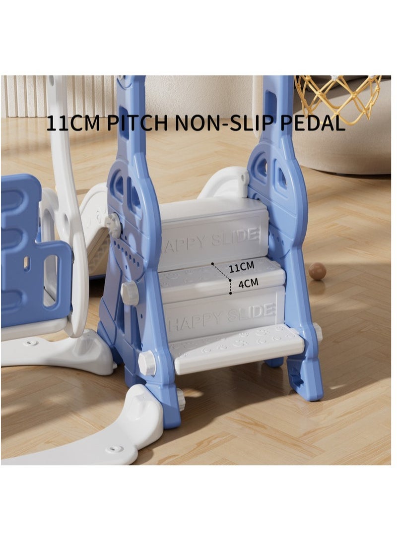 فول جوي مجموعة زحليقة وأرجوحة مع حلقة كرة سلة 3*1 للأطفال،مجموعة ملعب داخلي وخارجي للأطفال الصغار،مجموعة ألعاب تسلق للأطفال - Image 3