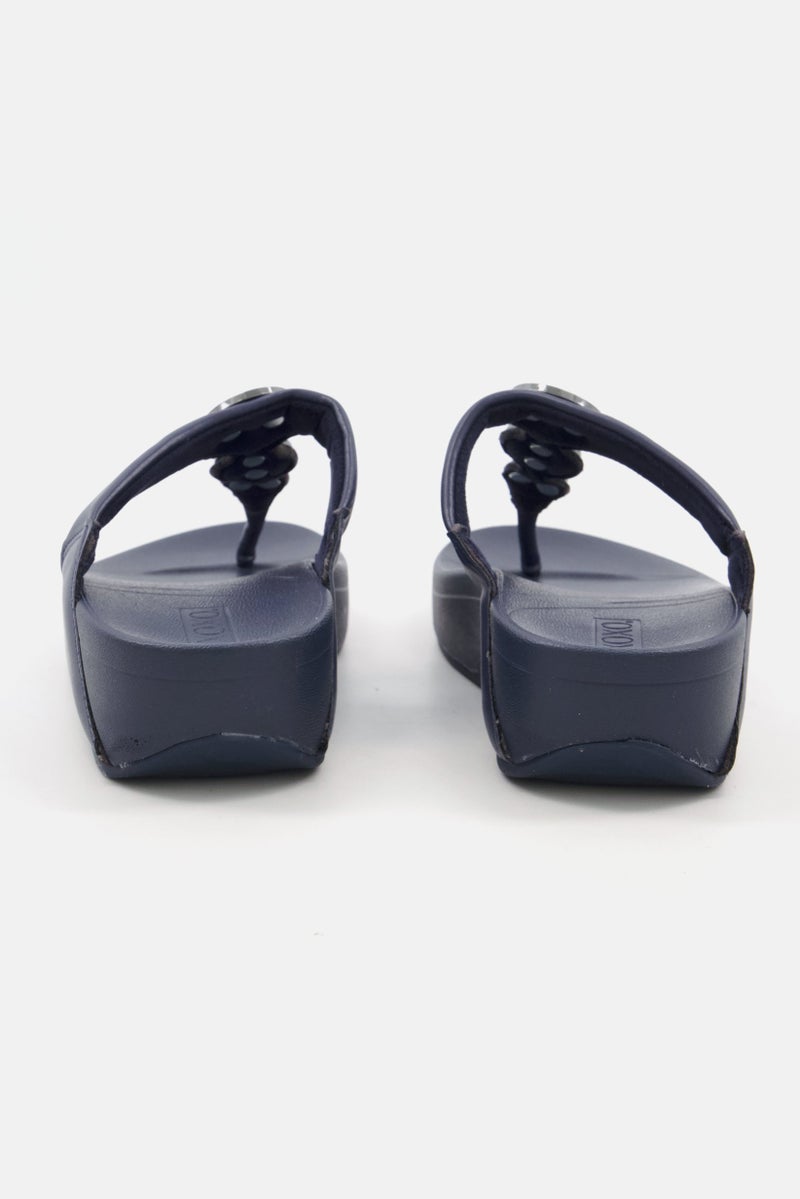 XOXO Women Slip On Open Toe Sandals, Navy Blue - Image 2