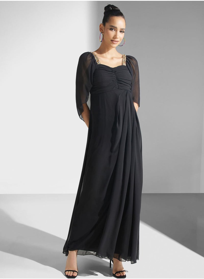 Golden Apple - Embelish Mesh Detail Dress - Image 1