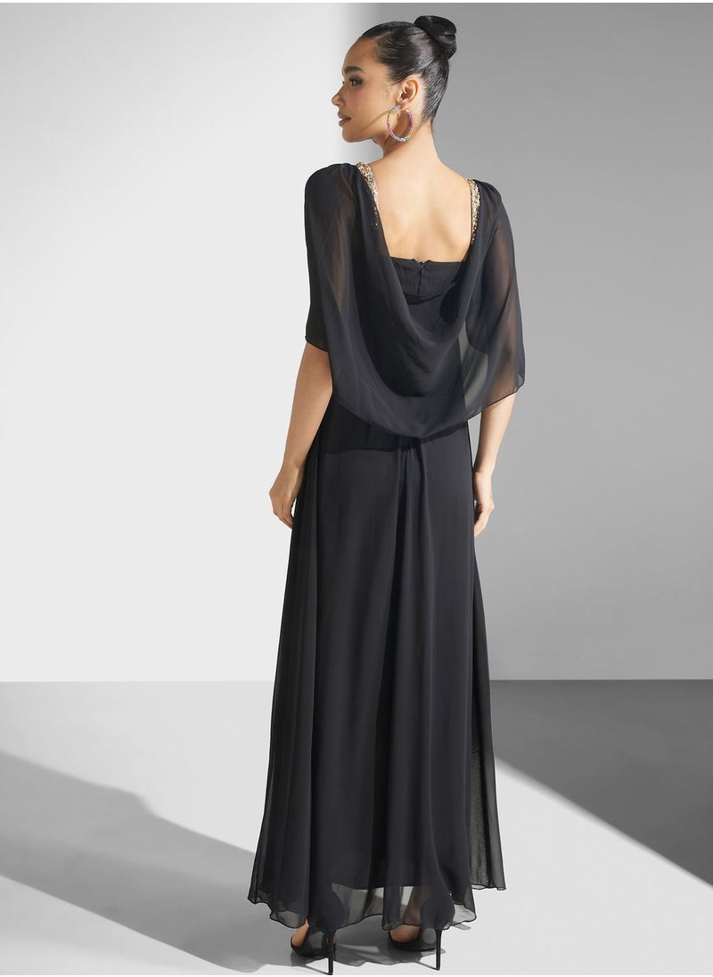 Golden Apple - Embelish Mesh Detail Dress - Image 1