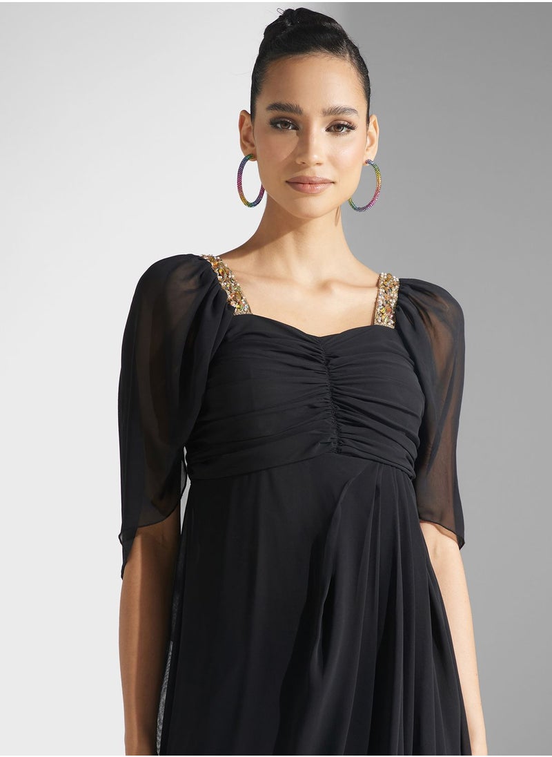Golden Apple - Embelish Mesh Detail Dress - Image 1