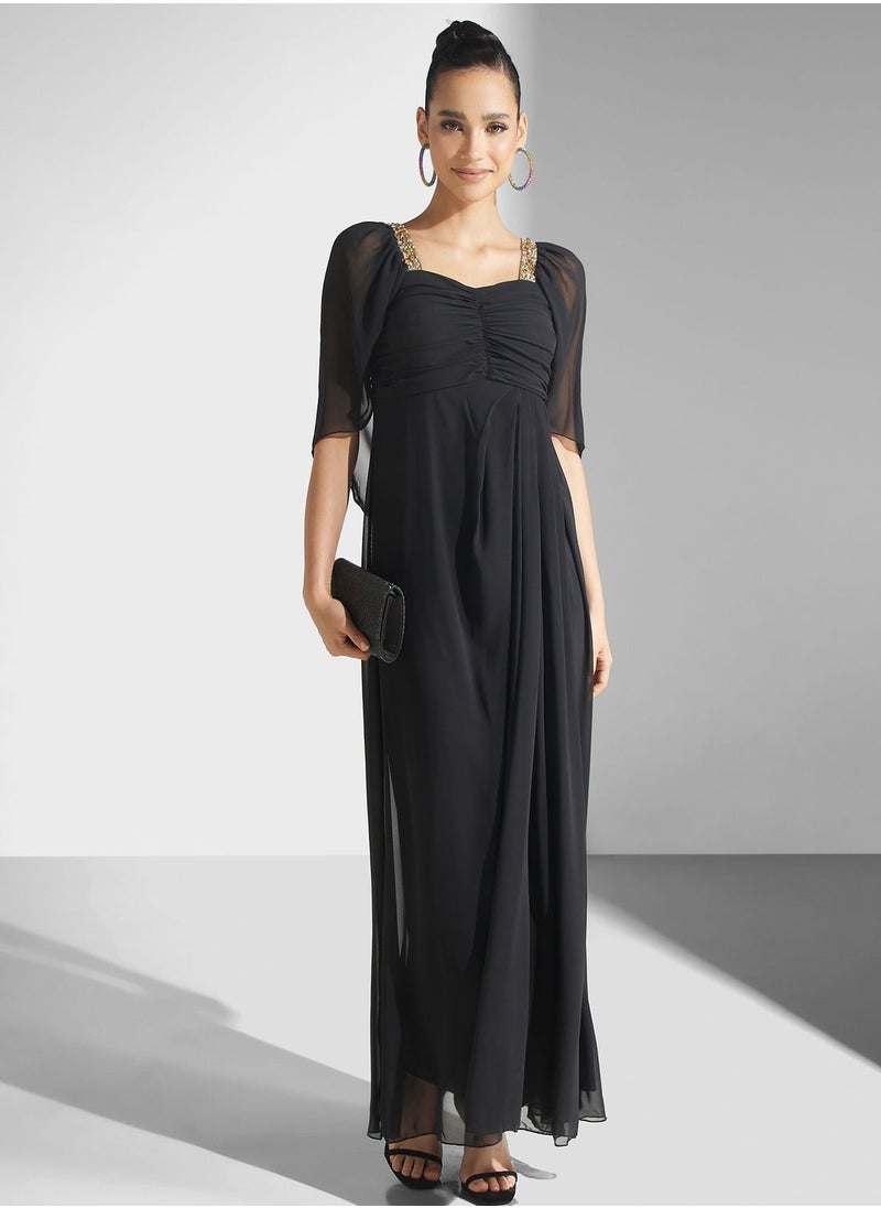 Golden Apple - Embelish Mesh Detail Dress - Image 1