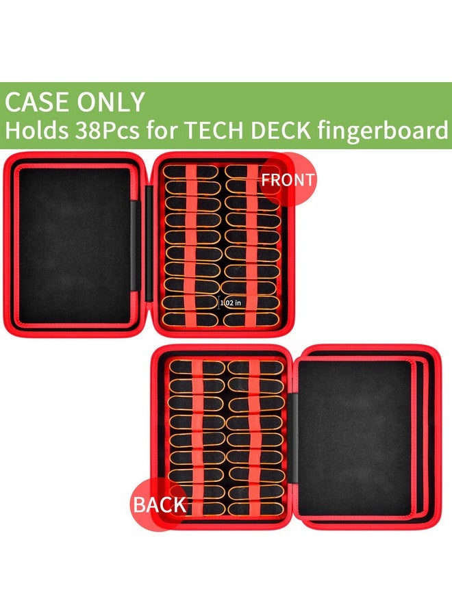 ALKOO Case Compatible With Tech Deck Ultra Dlx Fingerboard 4Pack Also Holds 38Pcs For Hometall/For Teak Tuning/For Goldenplayer/For Time4Deals/ For Gr8Ware Collectible Mini Skateboards (Red)  - Image 2